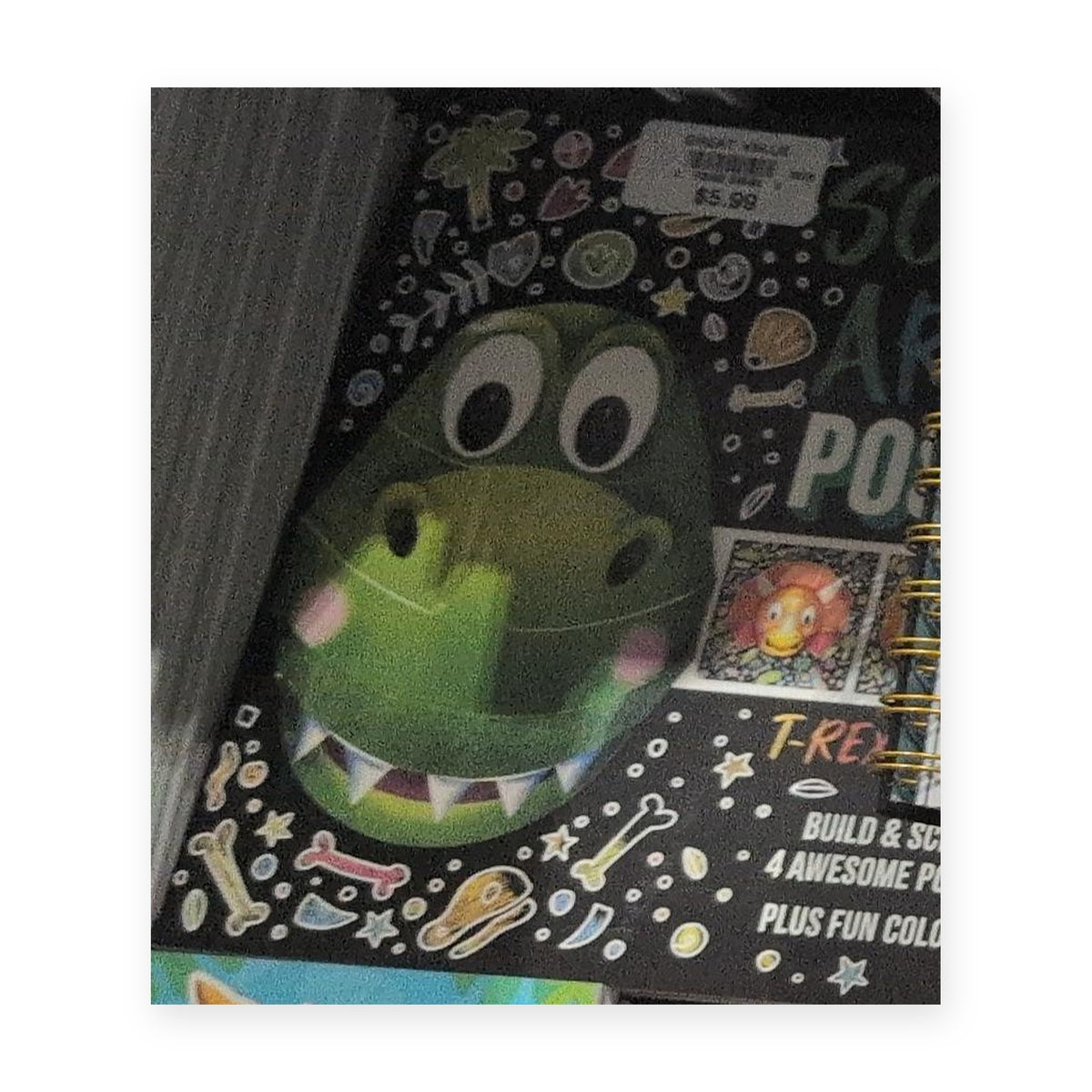 Scary T-Rex Posters: Build & Scratch Activity Book