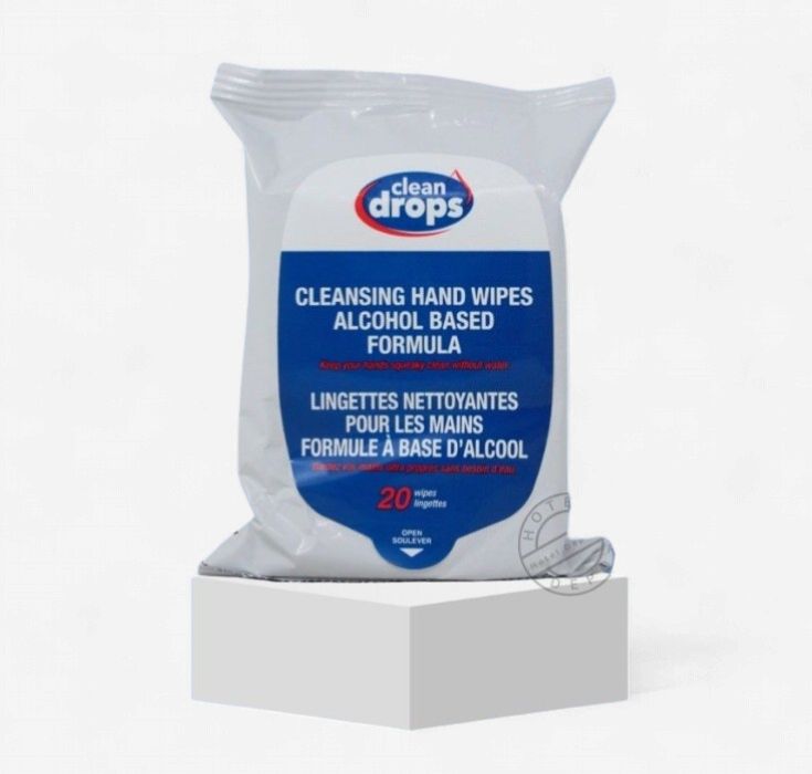 Clean Drops Cleansing Hand Wipes, 20 Count