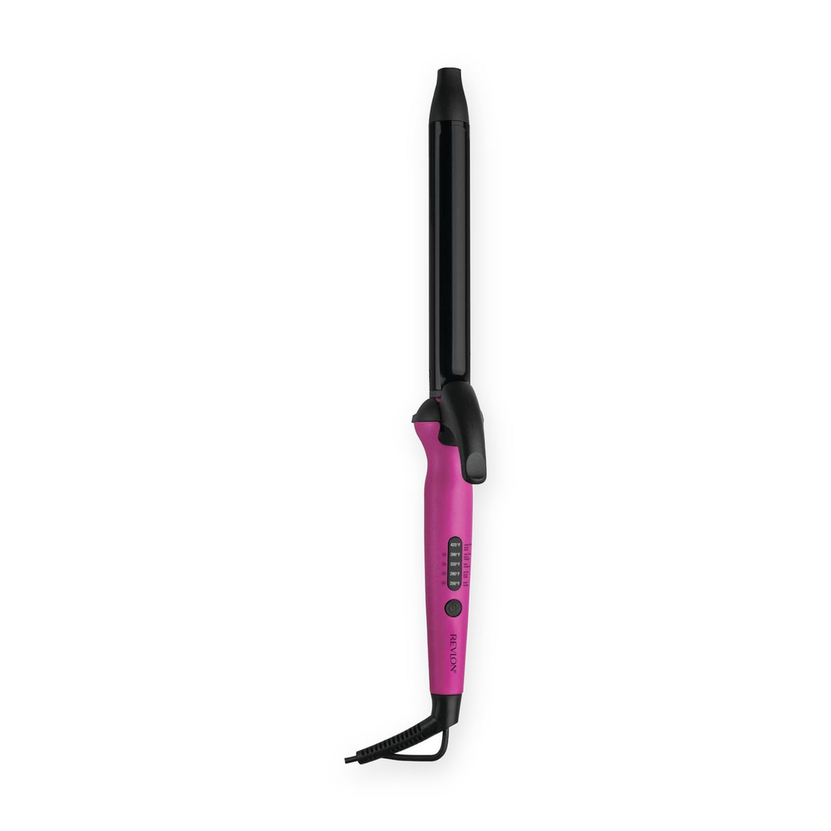 Revlon Easy Heat XL Precision 1 inch curling iron, pink handle with black barrel