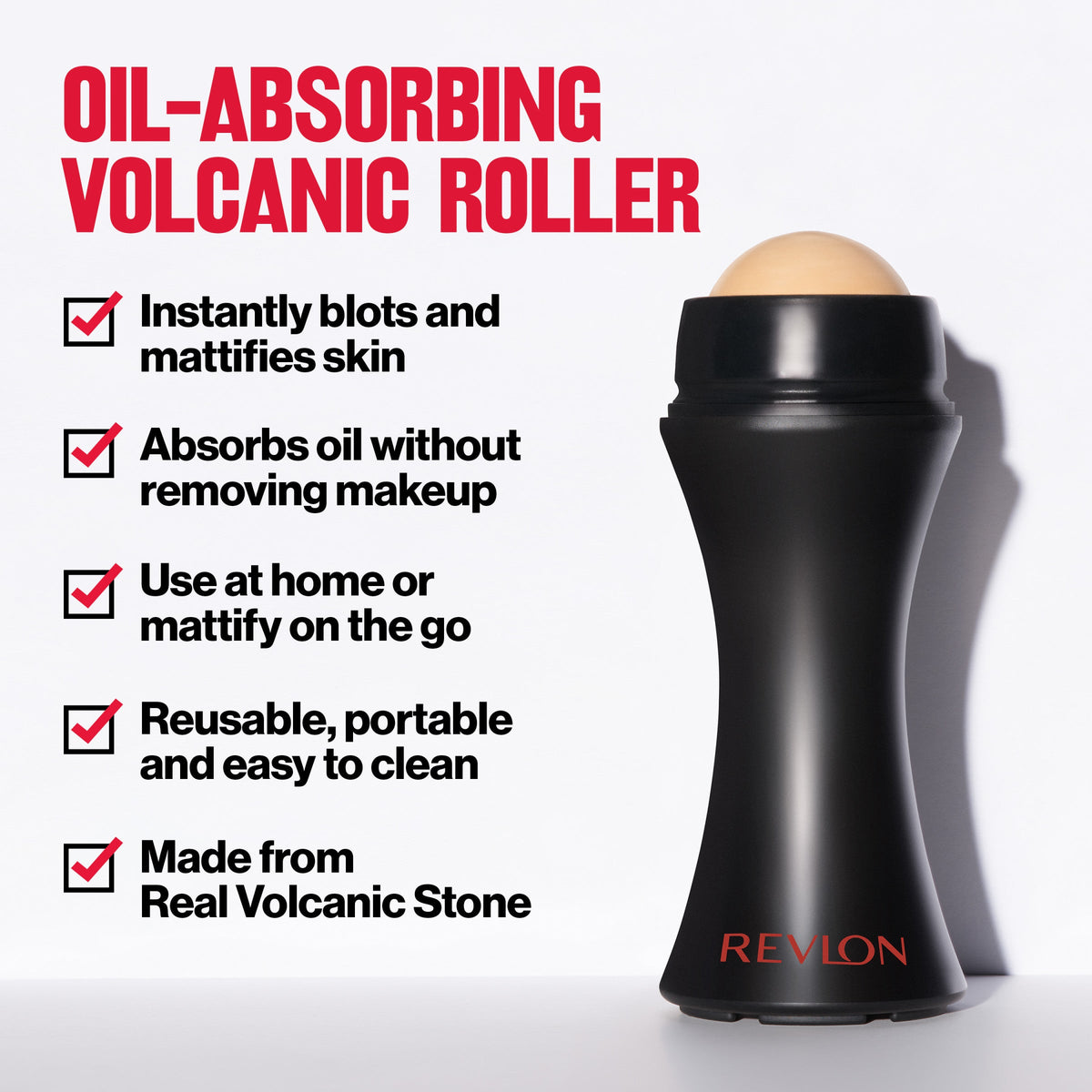 Revlon On-the-Go Oil-Absorbing Volcanic Roller - benefits