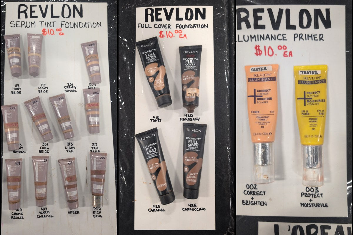 SaleEvent warehouse sale floor with Revlon makeup deals