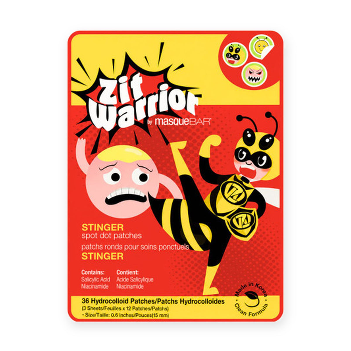 Zit Warrior by Masque Bar Stinger Spot Dot Hydrocolloid Patches, 36 Count